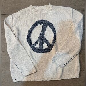 Zadig & Voltaire Cream Sweater with Navy Design